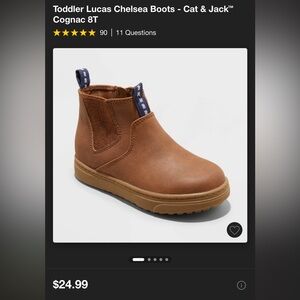 Toddler boots, Lucas Chelsea boots, cat & jack, cognac 8T